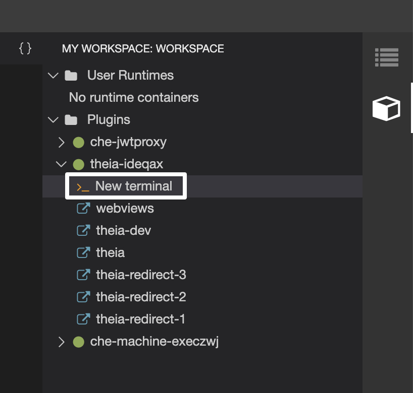 Chapter 2. CheTheia IDE basics Red Hat CodeReady Workspaces 2.11 Red
