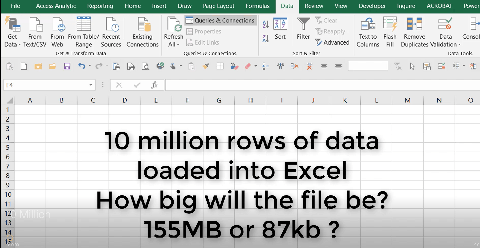 10 Million rows of data in Excel? Access Analytic