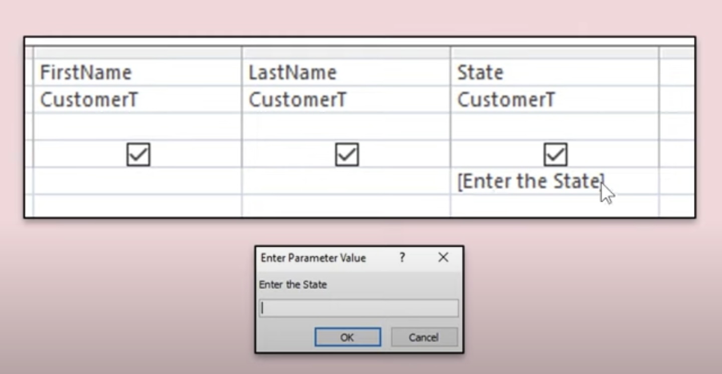 Master Parameter Query Access in Access with Union Queries
