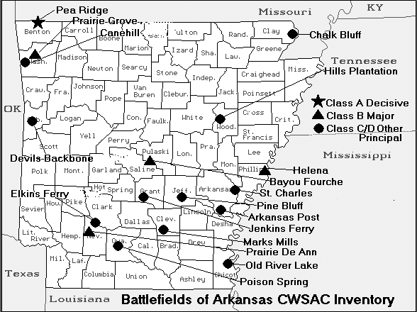 Arkansas Civil War Battlefield Map Access Genealogy
