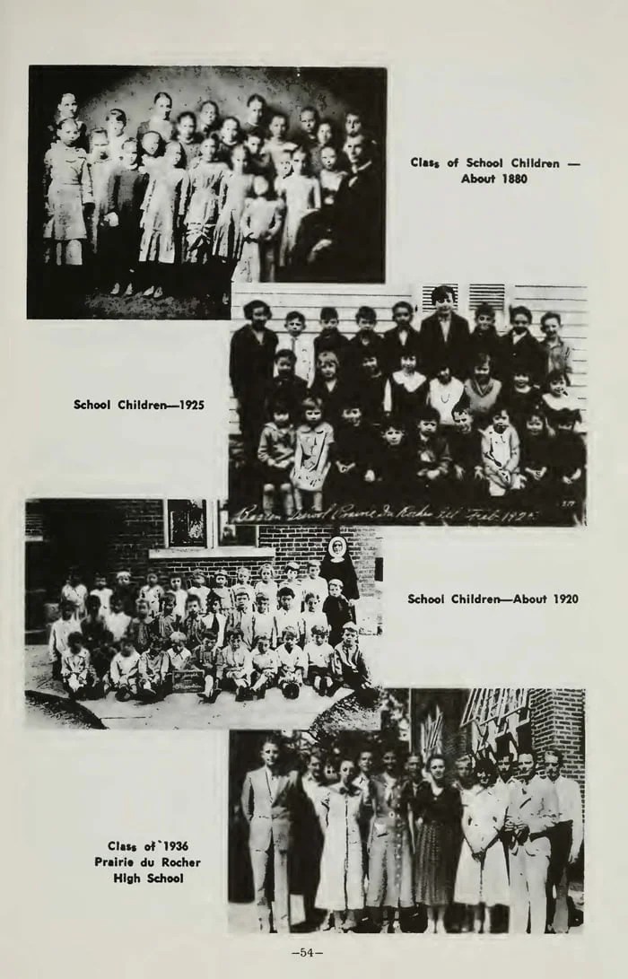 History of Education at Prairie du Rocher Illinois Access Genealogy