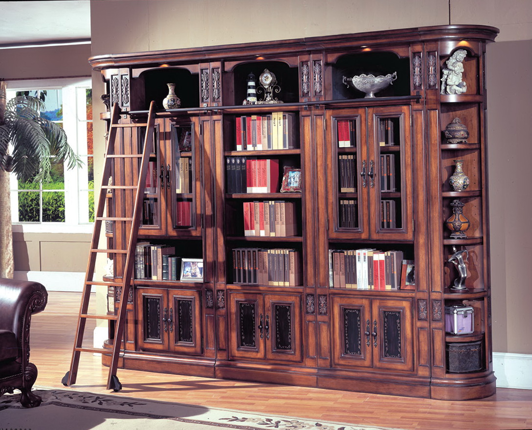 Library Bookcase With Ladder | Home Design Ideas