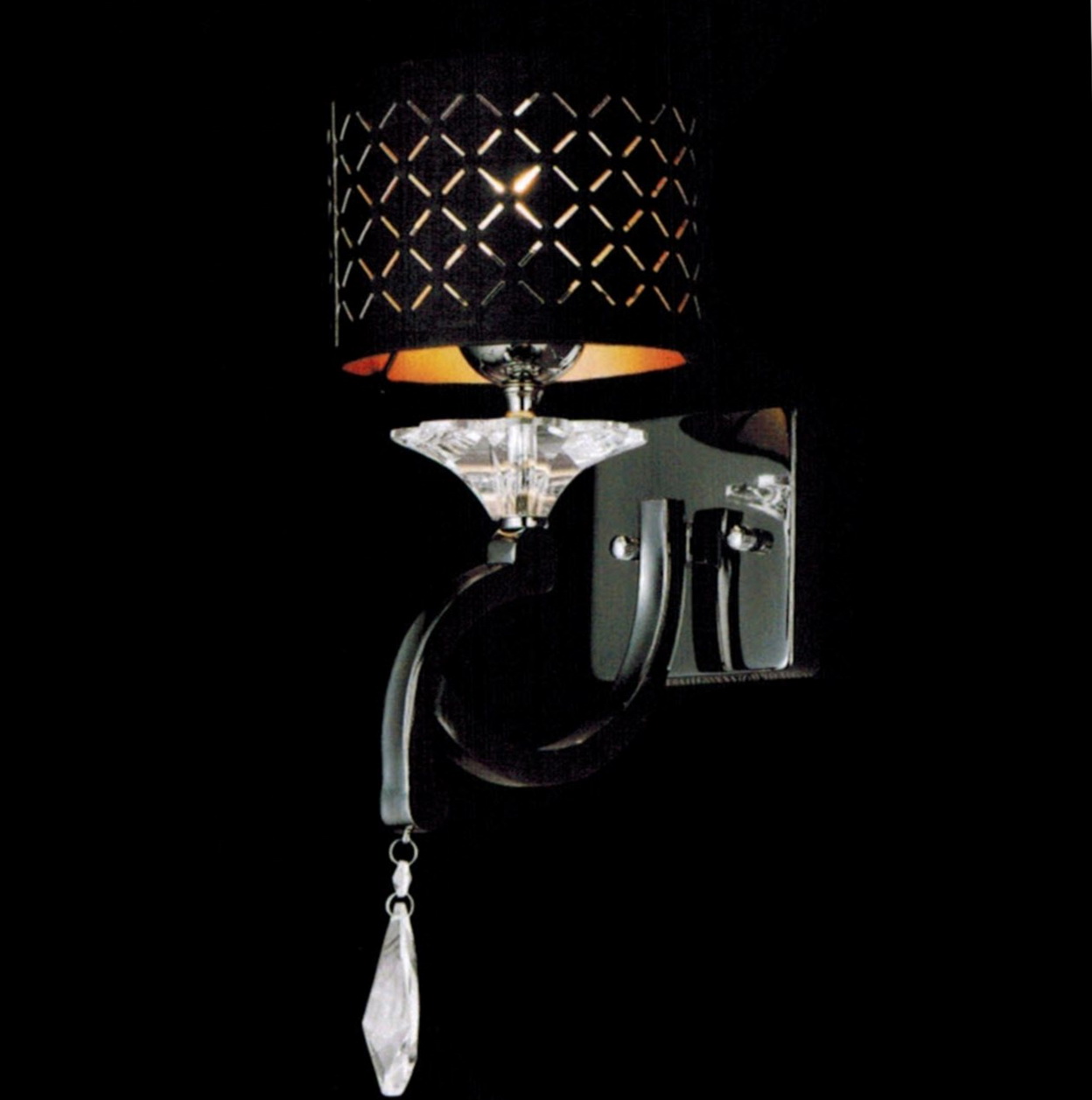 Black Crystal Wall Sconce Home Design Ideas