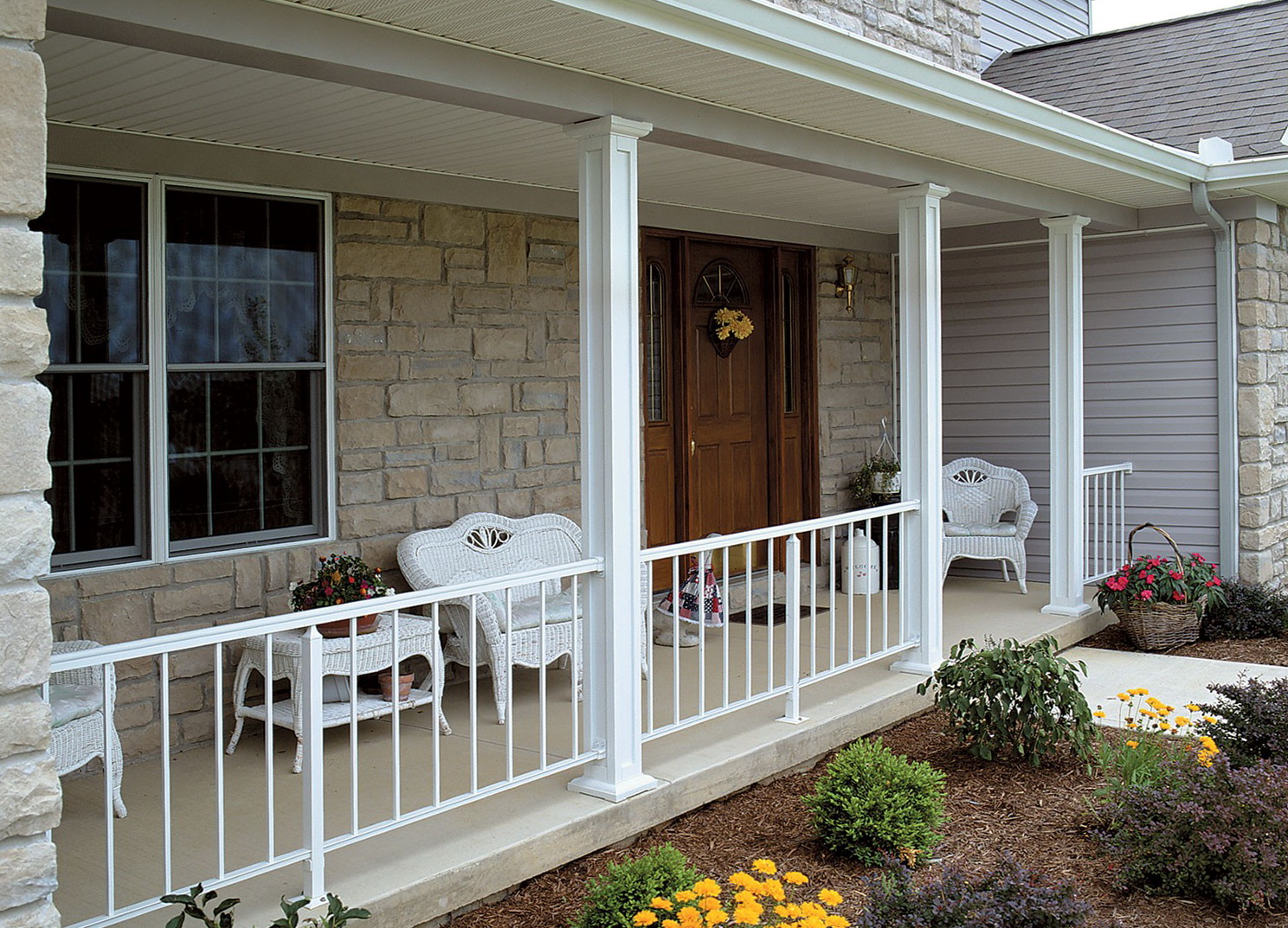 Front Porch Railings And Columns Home Design Ideas