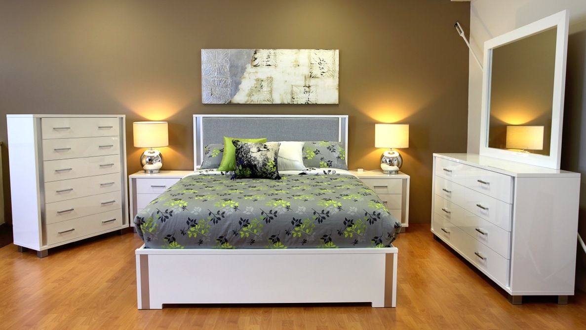 High Gloss Two Pack Bedroom Furniture