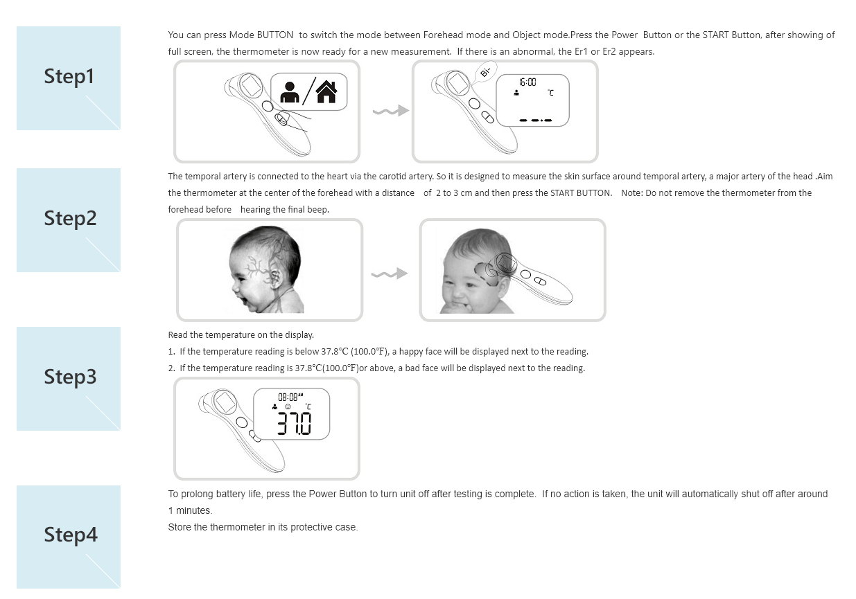 Infrared Forehead Thermometer DET306 Accorson