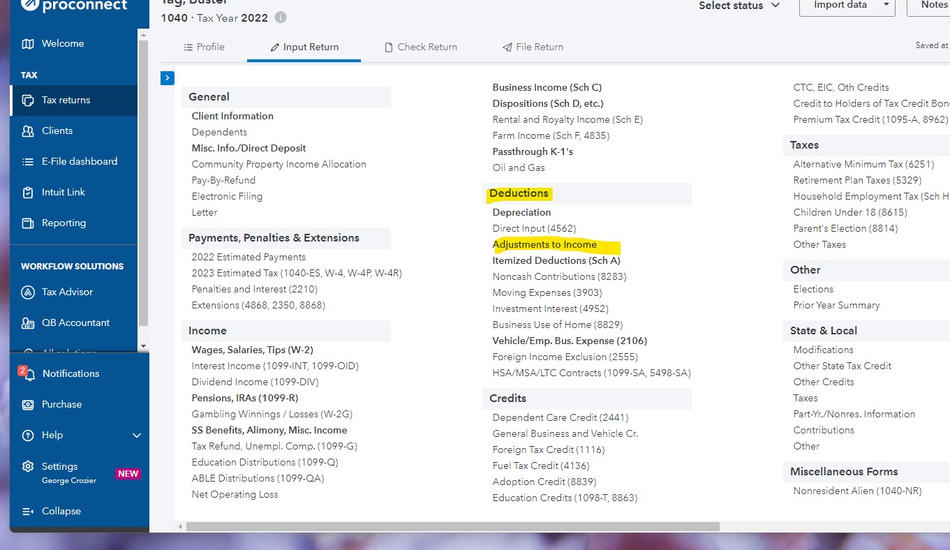 Entering selfemployed health insurance premiums from S corporation