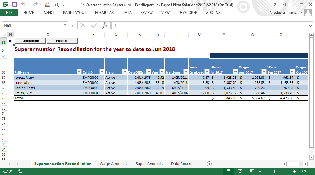 Payroll Reconciliation Excel Template