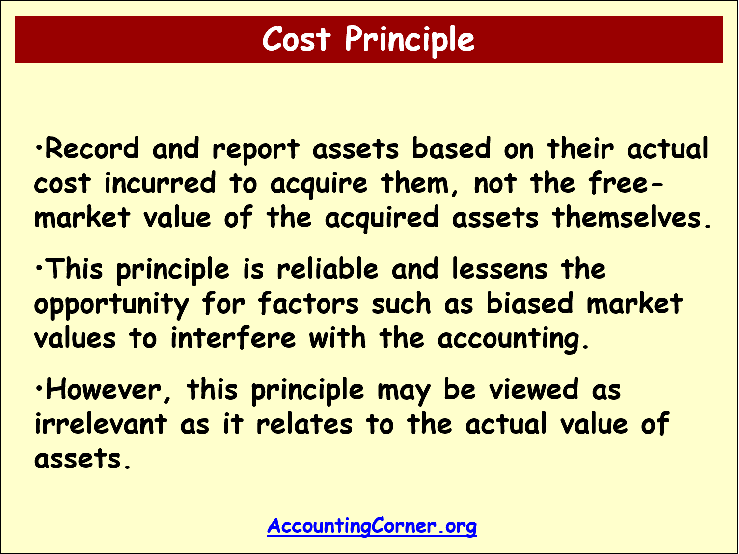 accountingprinciplescostprinciple Accounting Corner