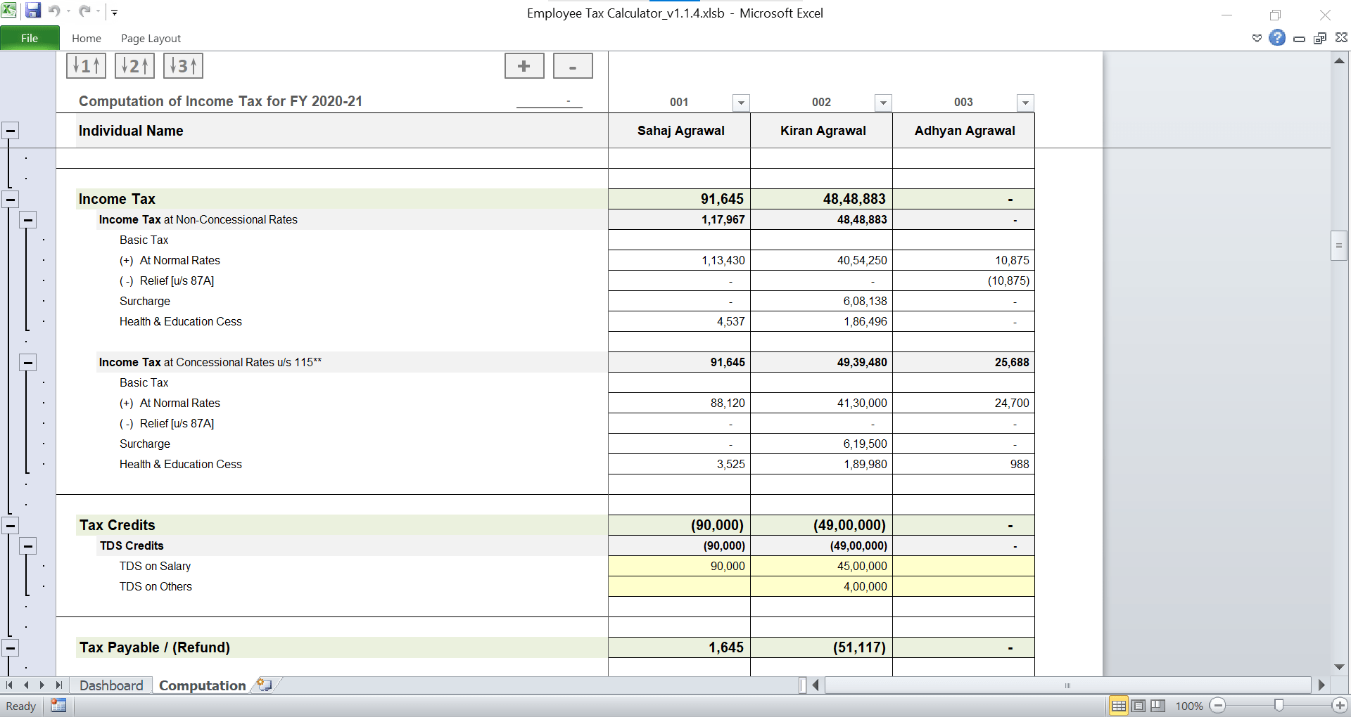 Employees Tax Calculator New Tax Regime vs Old Accounting Tool