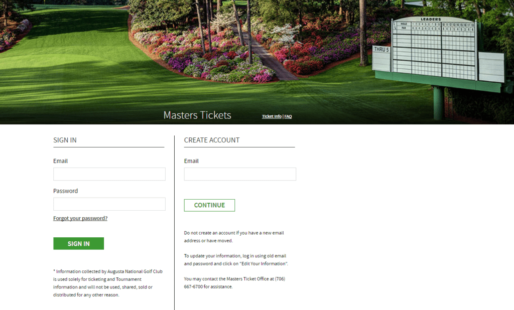 The 2018 Masters Tournament Tickets Enter the Masters Ticket Lottery! AcCounting Your Points