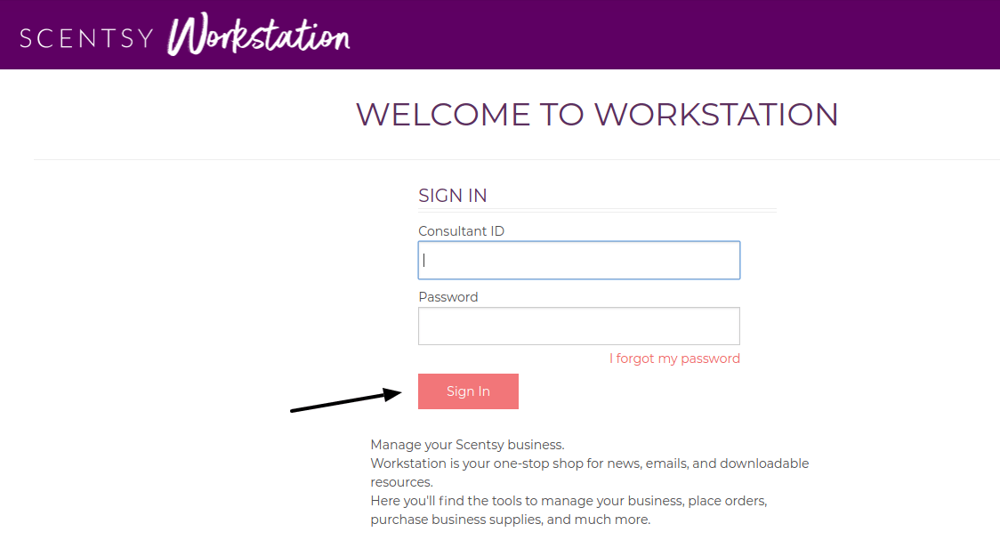 Scentsy Consultant Workstation Account Access