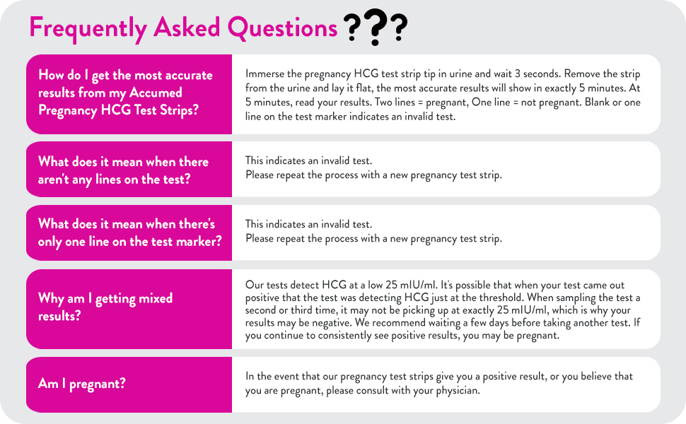 AccuMed 25Count Pregnancy (HCG) Test Strips, Clear and Accurate Results, 99 Accurate