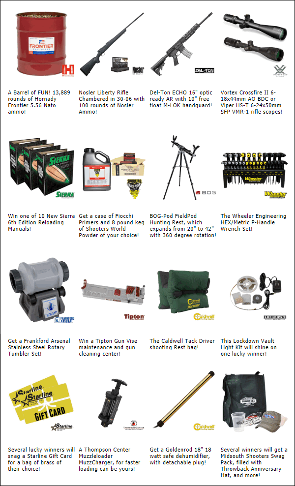 Midsouth Shooters Supply 50th Anniversary Contest and Sale « Daily Bulletin