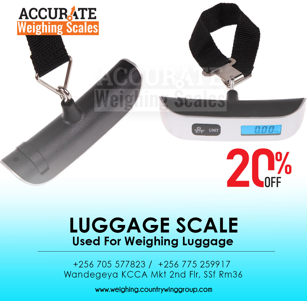 portable Hook Hanging Weighing Scale 50kg for luggage Accurate