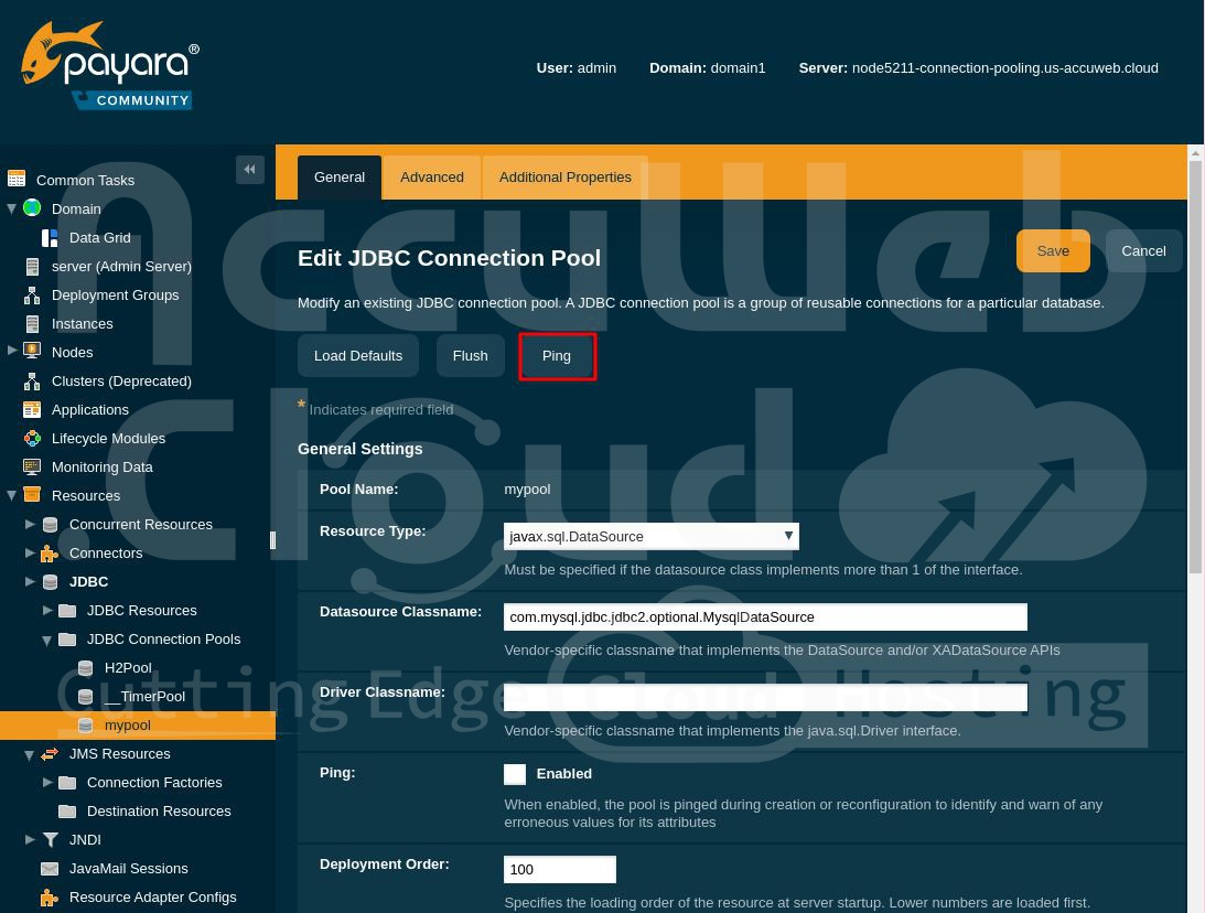 Setup JDBC connection pooling with Accu.Cloud guide