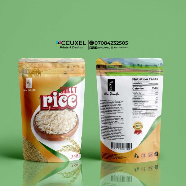 Get Custom Rice Pouch Design And Printing (Low Minimum Order) Design