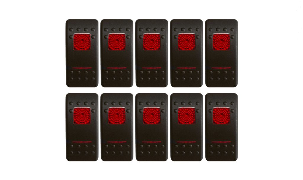BOAT ROCKER SWITCH PLATES/ SWITCH COVERS WITH DOUBLE RED ACTUATOR PACK