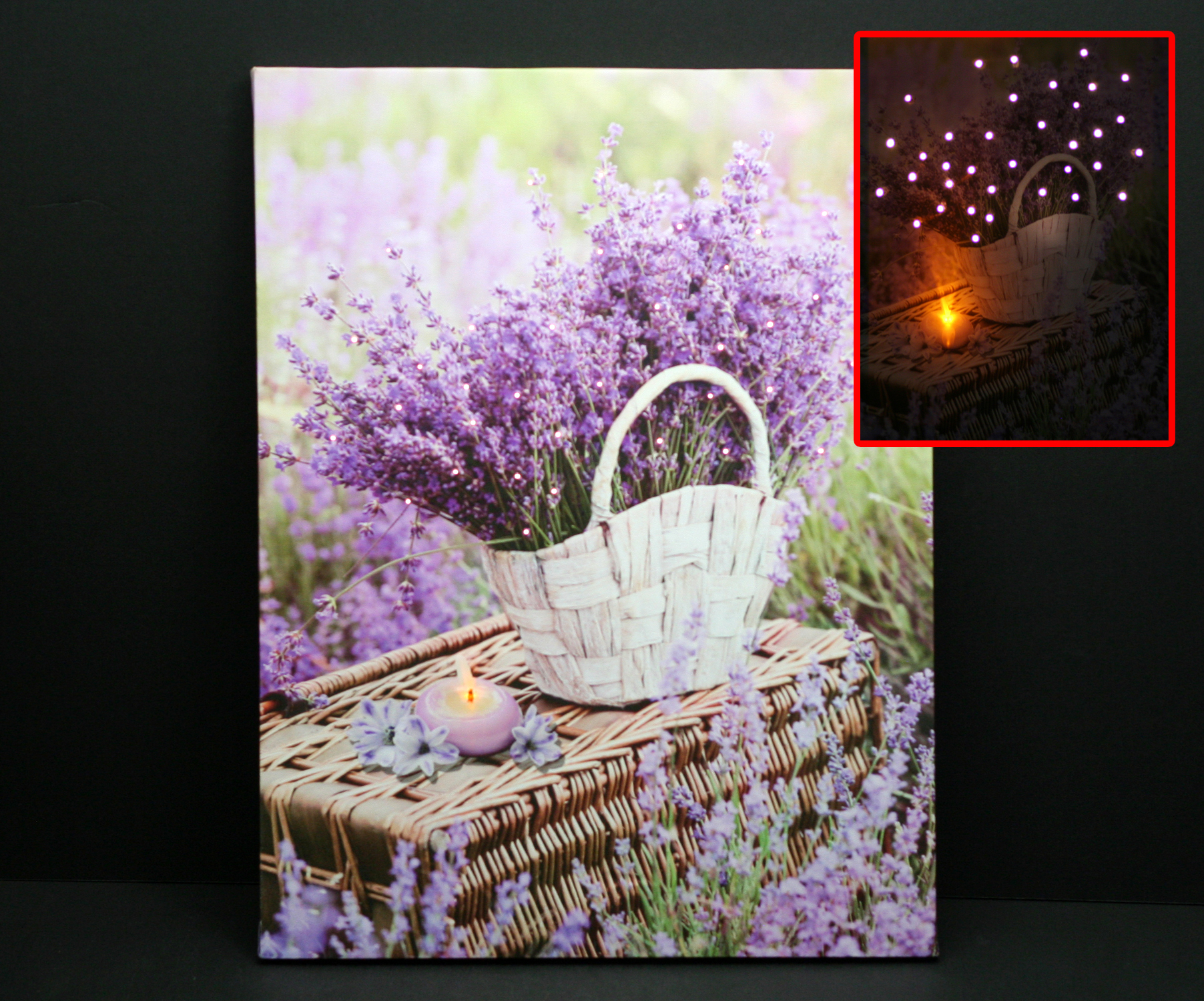 MW1052 Lavender LED Canvas Art 30 x 40 x 1.5cm Ace Annison Gift