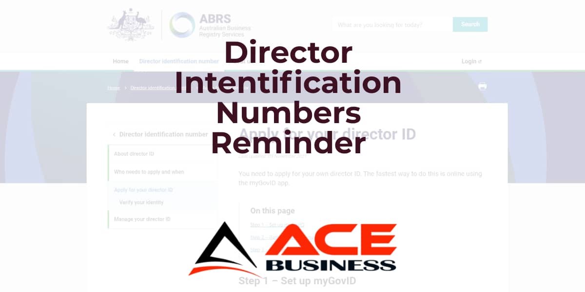 Director ID's reminder Ace Business