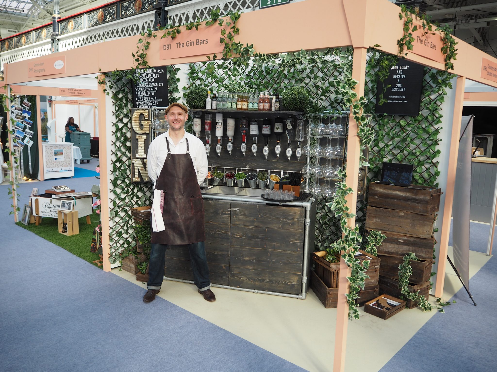 The gin bar for weddings at the National Wedding Show Ace Bar Events