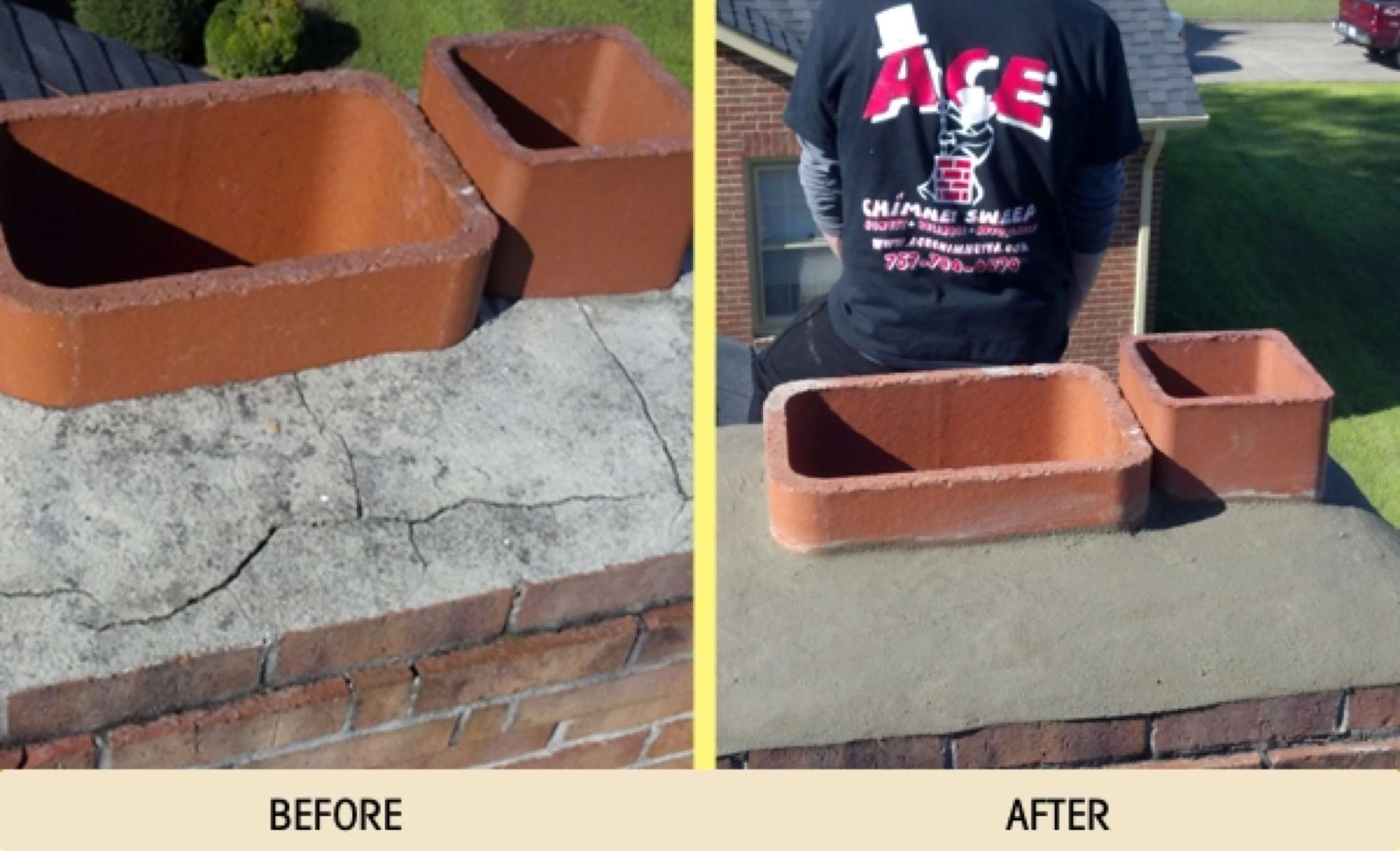 Before and After Photos Ace Chimney Sweep Cleaning Repair