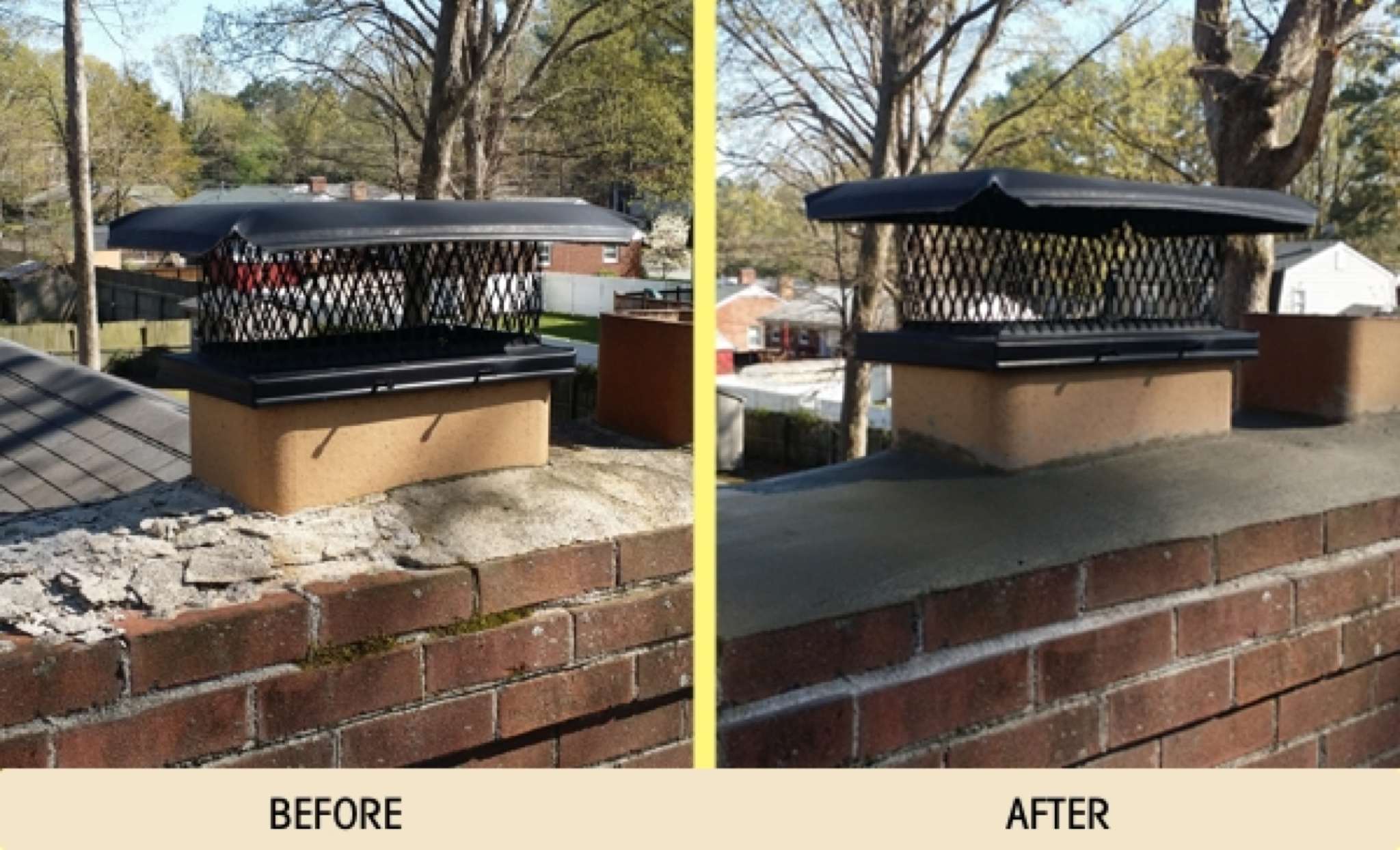 Before and After Photos - Ace Chimney Sweep - Cleaning - Repair