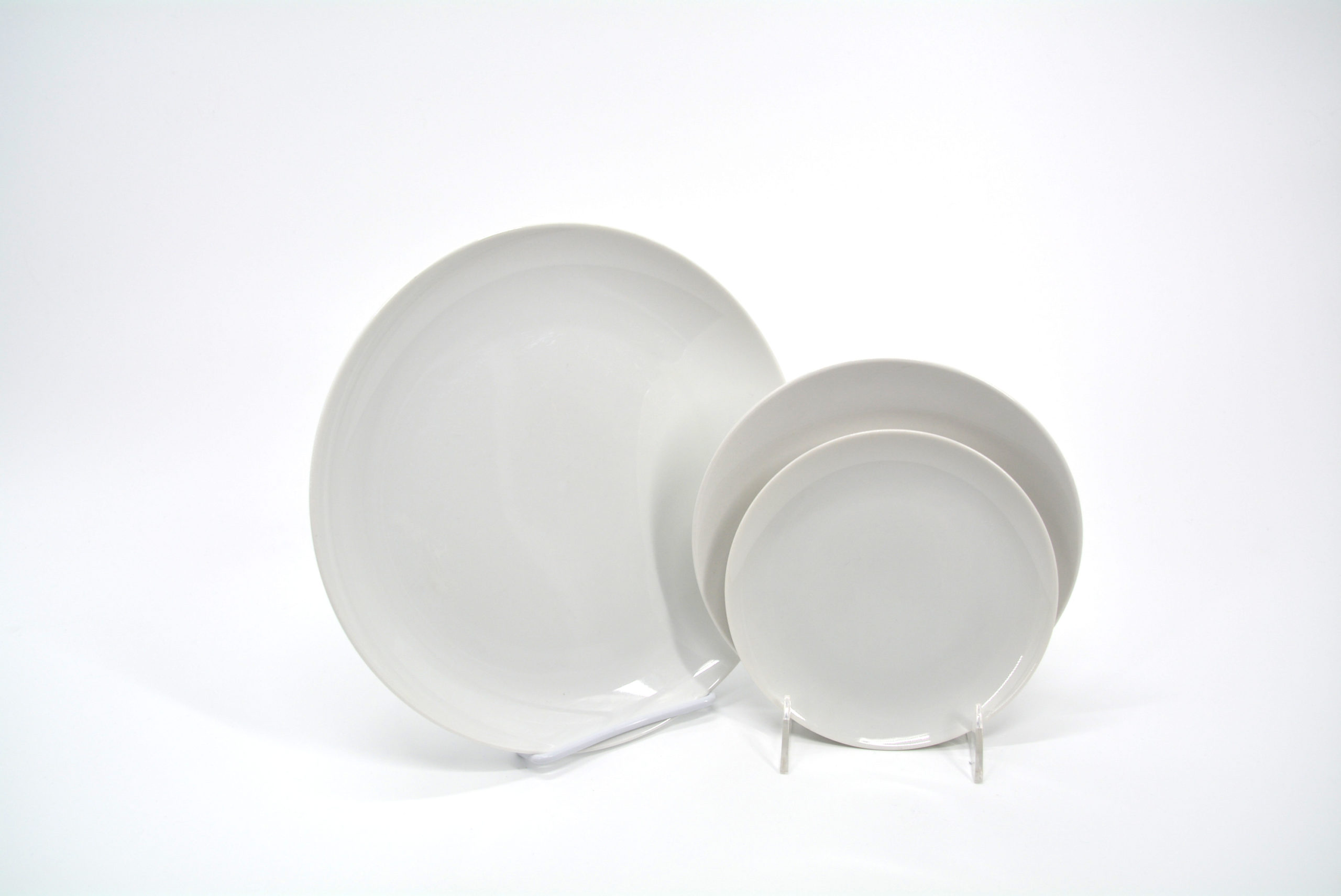 White Coupe Dinnerware Ace Party and Tent Rental