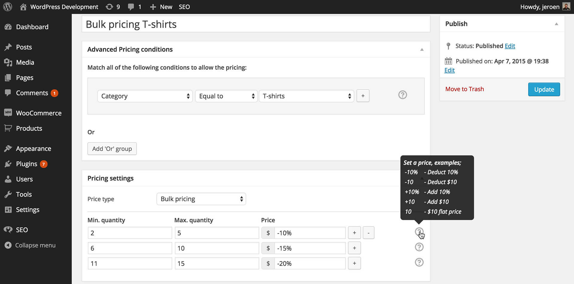 Advanced Pricing Create a bulk price rule Ace Plugins