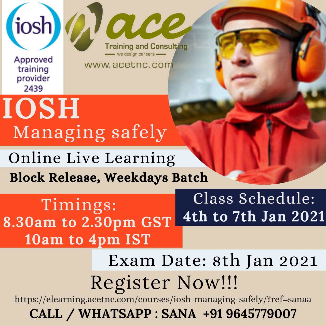 IOSH Managing Safely Online Live E Learning Course Training Jan 2021