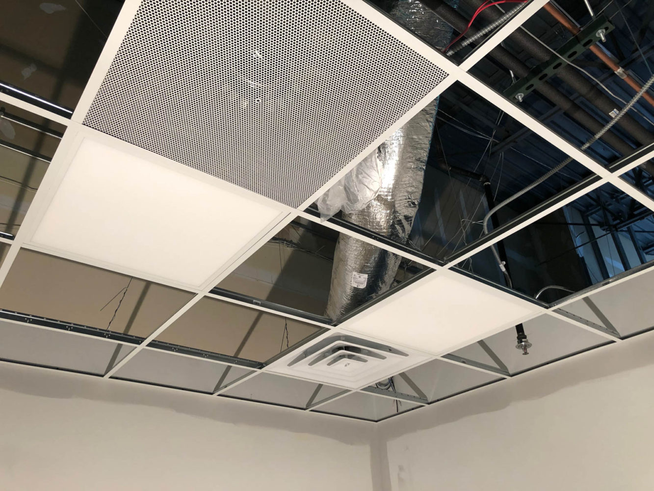 The rough electric and HVAC are done and we are ready for above ceiling inspection in Huntley