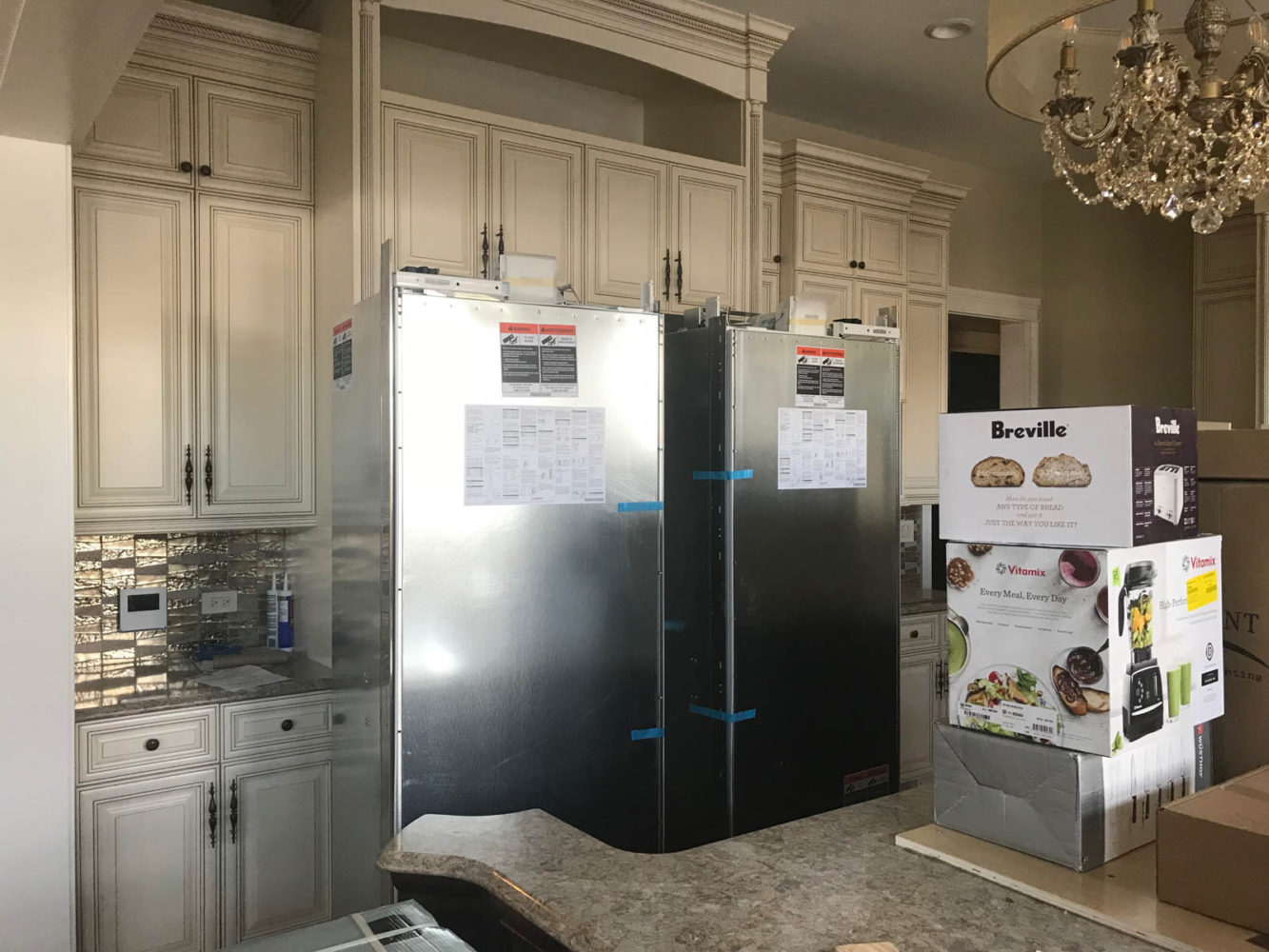 Appliances have been delivered and we have started to install them at