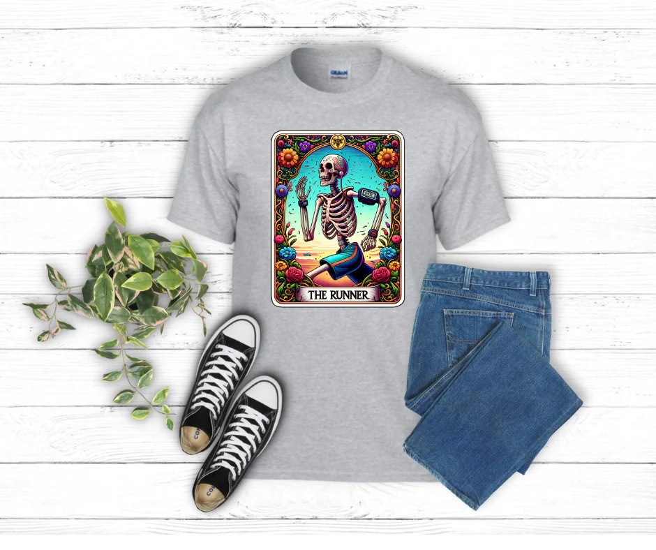 The Runner Tarot Card MAN Short Sleeve TShirt A Cheep Tee / Peoria