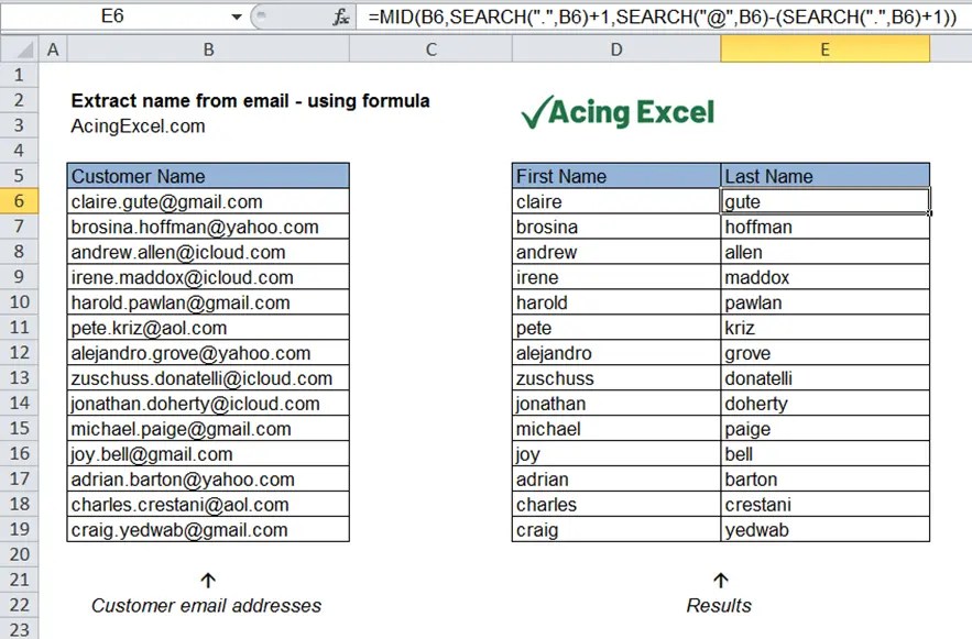 How to extract last name in Excel Acing Excel