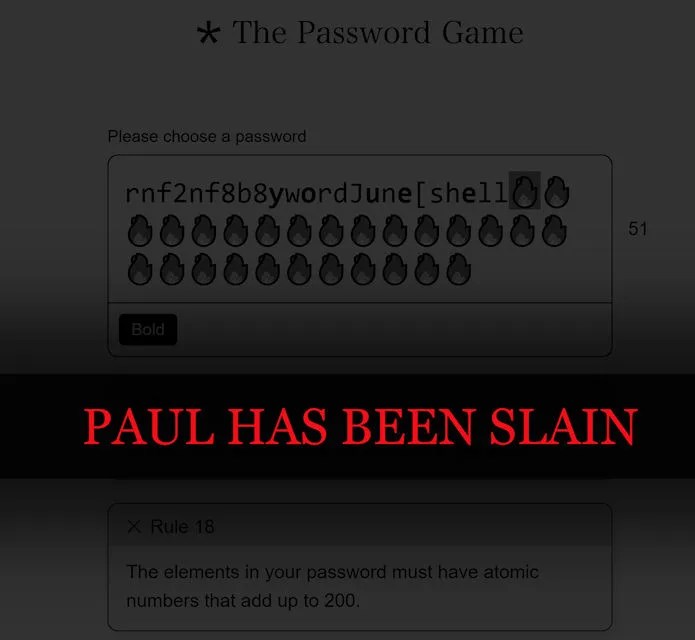 Neal's Fun: Solving The Password Game - Ackadia