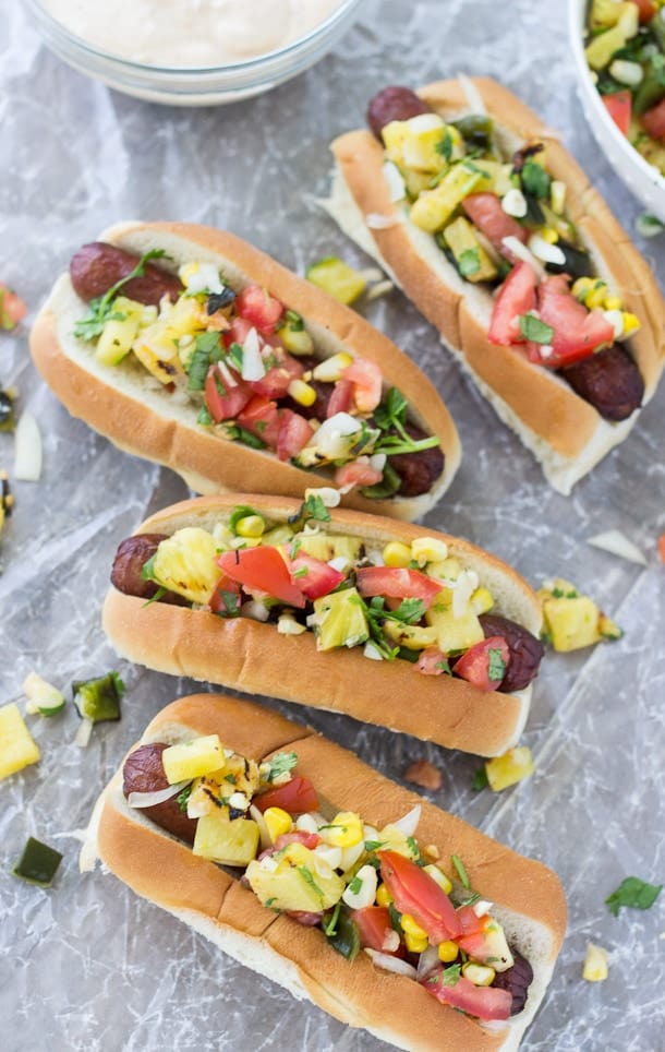 Hot Dogs with Grilled Corn Relish and Chipotle Mayo A Classic Twist