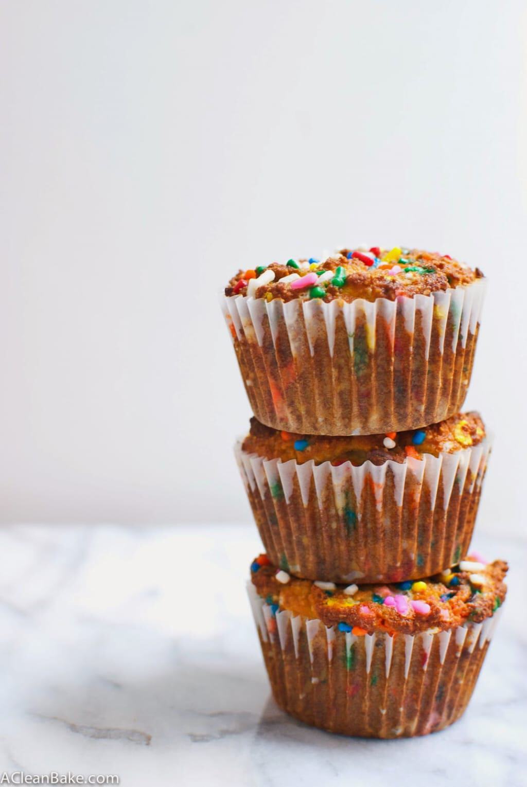 GrainFree Birthday Cake Muffins (gluten free and paleo) A Clean Bake