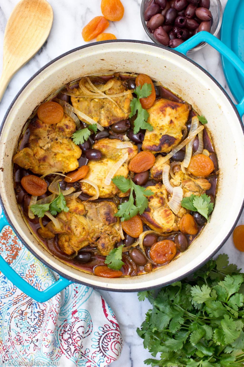 Braised Turmeric Chicken with Apricots and Olives