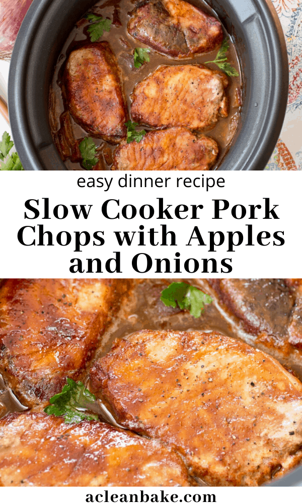 Crockpot Pork Chops with Apples and Onions (Gluten Free and Paleo)