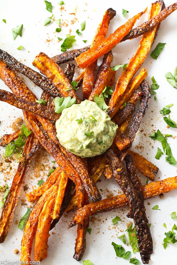 Baked Shoestring Carrot Fries with Za'atar A Clean Bake