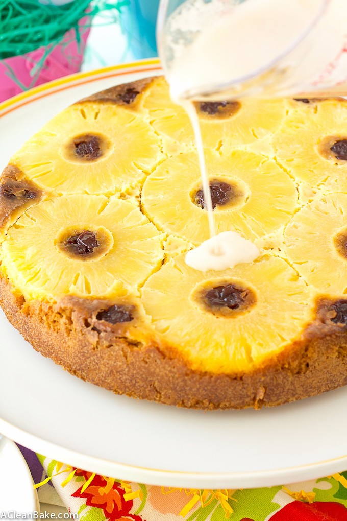 Pineapple Upside Down Cake with Sugar Free Glaze A Clean Bake