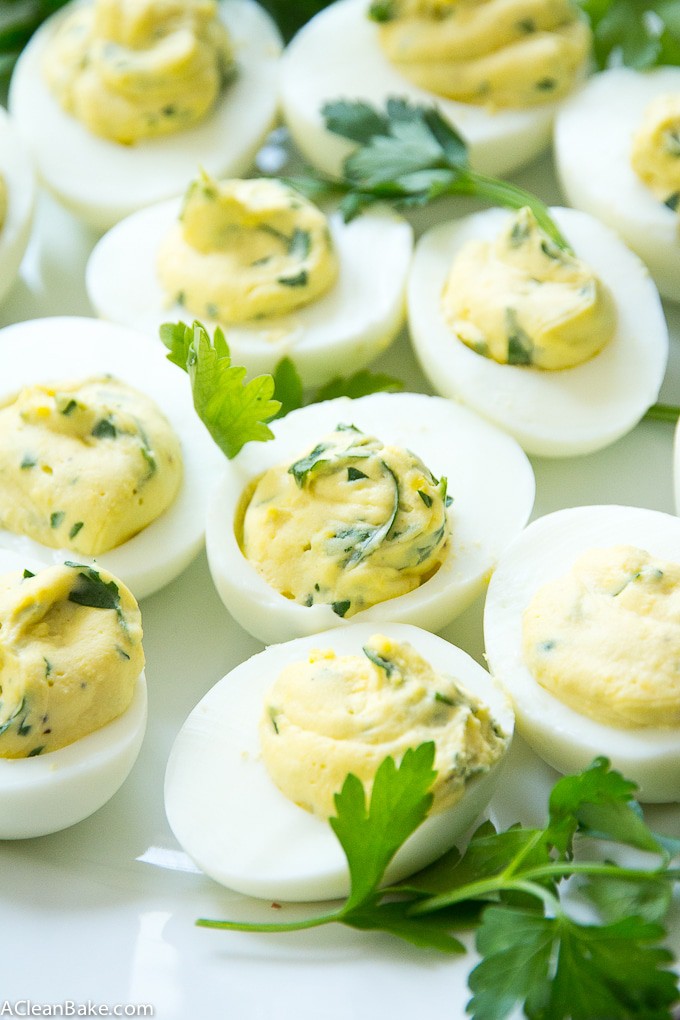 Paleo Herbed Deviled Eggs (dairy free, low carb)