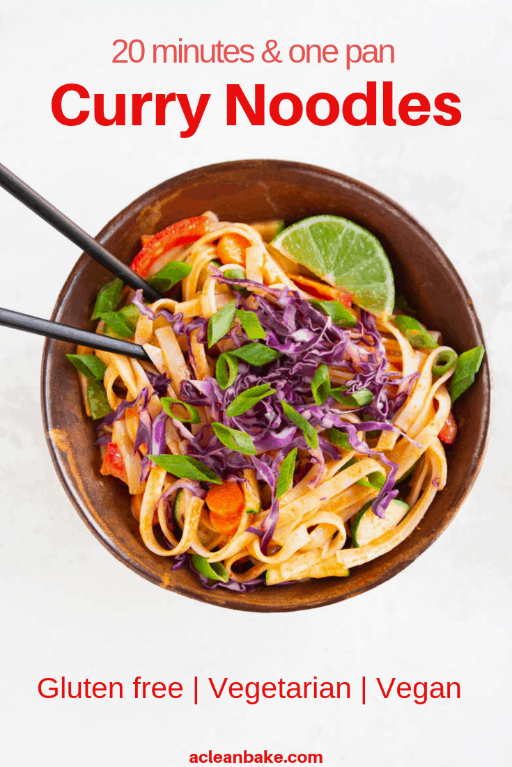 20Minute Curry Noodles (Gluten Free & Vegan)