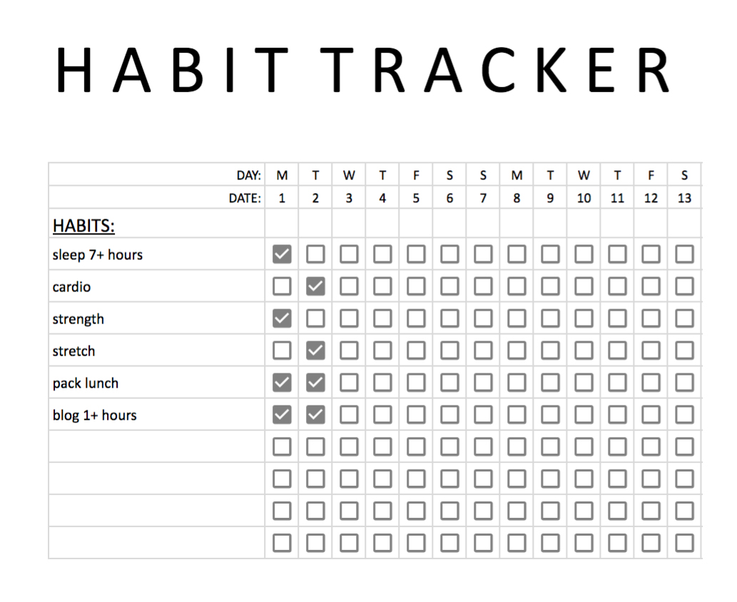 Free Habit Tracker to Help You Reach Your Goals