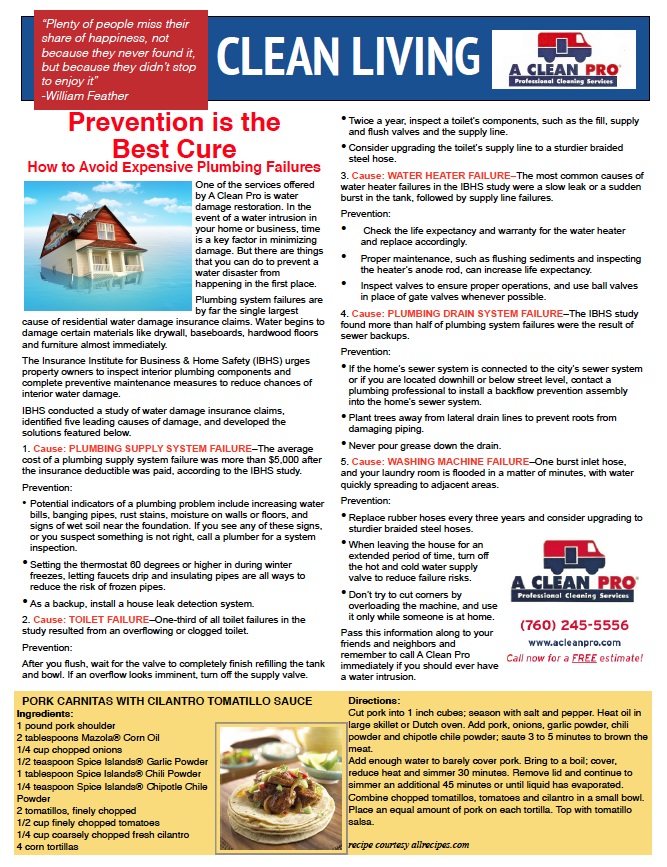 April's Newsletter! Carpet Cleaning Victorville