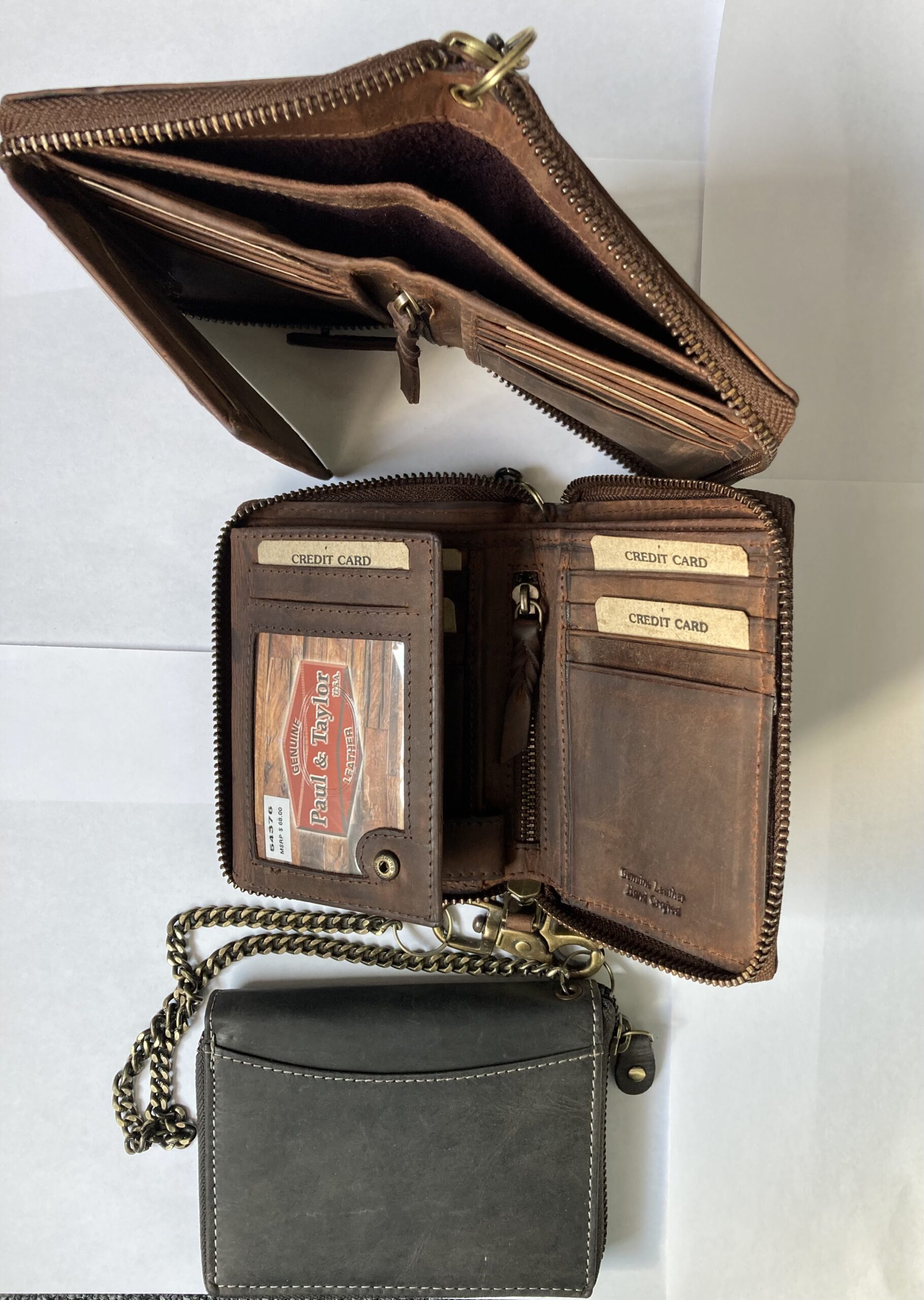 Heavy leather trucker/biker/chain wallet Amish Country Leather