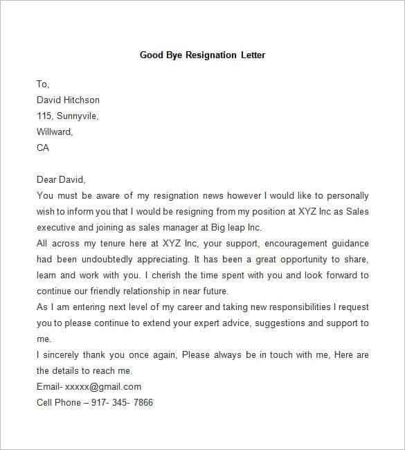 20+ Resignation Letter Template Format and Tips in Writing One