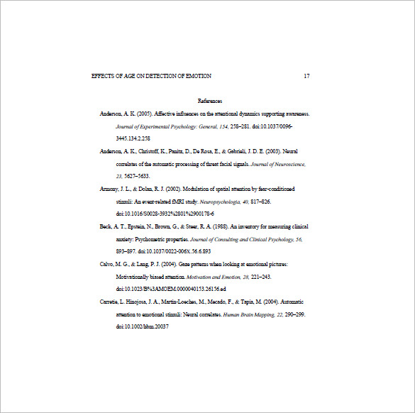 9+ Reference List Template for Academic Writing Template Business PSD