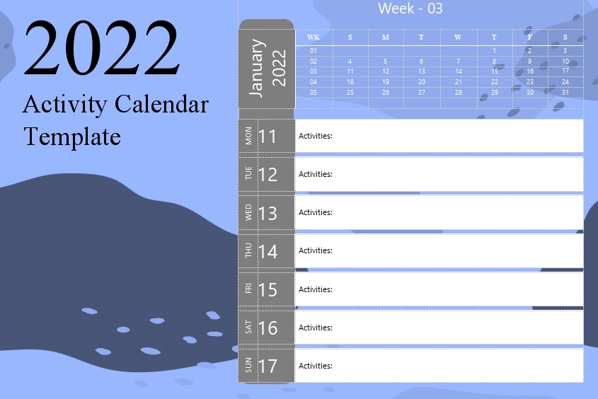 10+ Activity Calendar Template Template Business PSD, Excel, Word, PDF