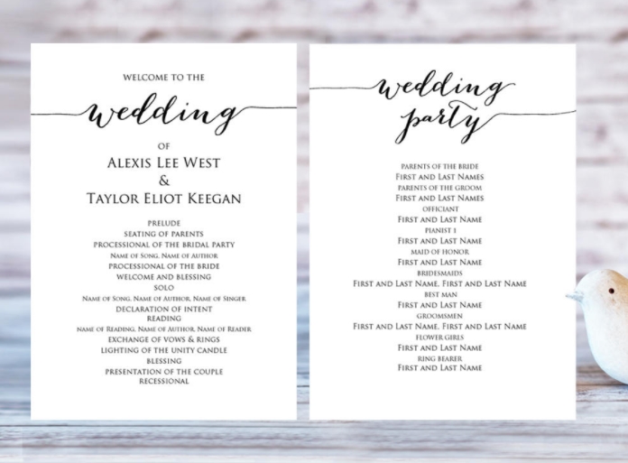 5+ Wedding Ceremony Program Template Sample Template Business PSD, Excel, Word, PDF